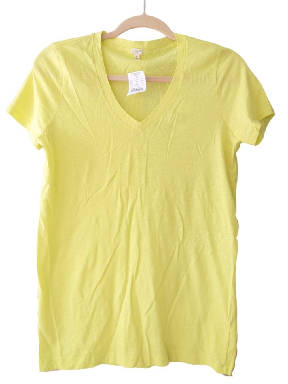 NWT JCREW FACTORY Neon V-Neck Short Sleeve Tee - 100% Cotton - Size Small